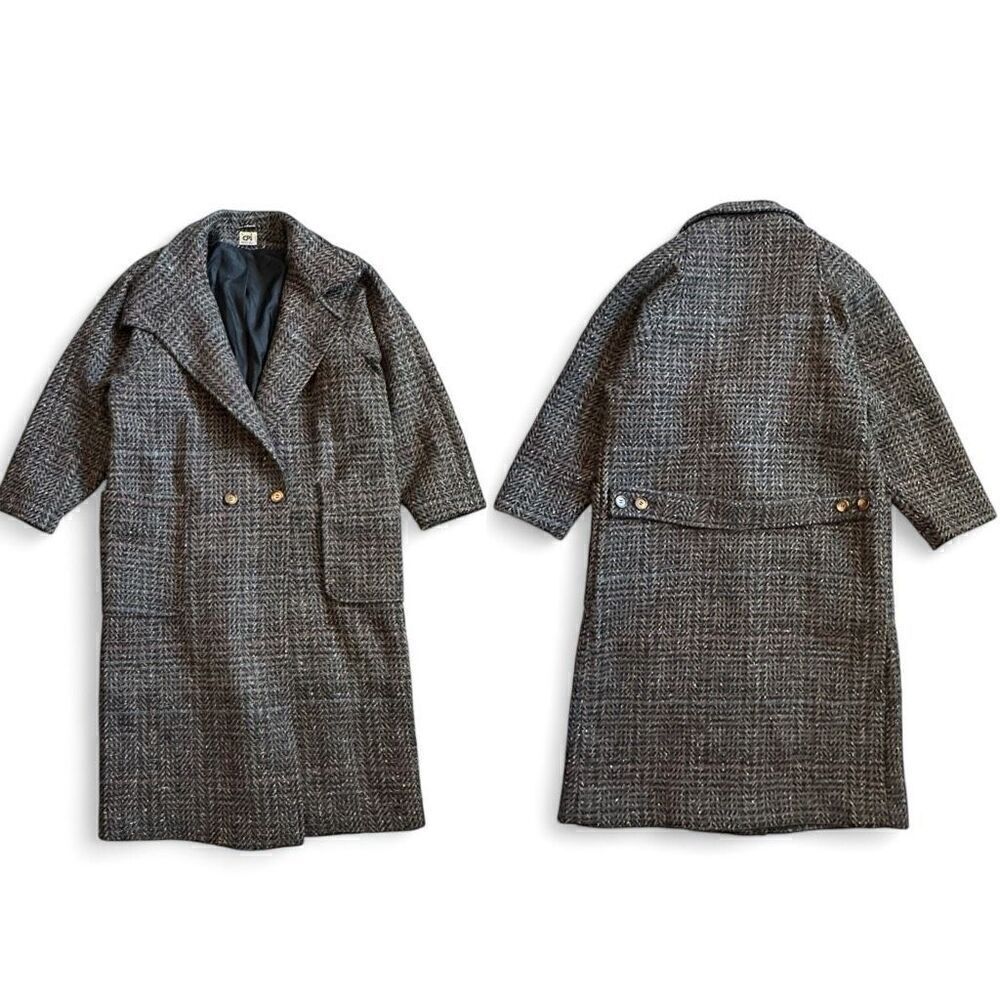 Vintage CPi Long Wool Tweed Coat 14 Classic Timeless  Academia City Warm Busines